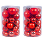 60tlg. Christbaumkugeln / Weihnachtskugeln rot  4/5/6/7cm