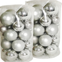 60tlg. Christbaumkugeln silber  4/5/6/7cm
