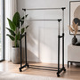 XXL fahrbar Kleiderst�nder mit Schuhablage 2 Stangen 86x42x170cm