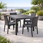 Gartentisch King Eckig Anthrazit 79x79x72cm Rattan-Optik Wetterfest