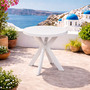 Gartentisch Bistrotisch Outdoortisch Balkontisch Rund Wei� 70xH72cm