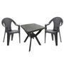 Bistro Sitzgarnitur Gartengarnitur Bistrogarnitur 3-teilig Anthrazit