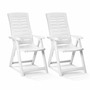 2x Klappstuhl Gartenstuhl Terrassenstuhl Kunststoff Wei� 5-Positionen