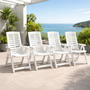 4x Klappstuhl Gartenstuhl Terrassenstuhl Kunststoff Wei� 5-Positionen