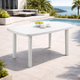Gartentisch Balkontisch Outdoortisch Kunststofftisch Wei� 140x90x72cm