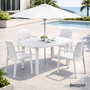 Gartentisch Balkontisch Outdoortisch Kunststofftisch Wei� 140x90x72cm