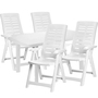 5tlg Kunststoff Sitzgarnitur Gartengarnitur Outdoor Wei� Klappst�hle
