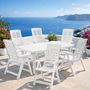 7tlg Kunststoff Sitzgarnitur Gartengarnitur Outdoor Wei� Klappst�hle