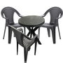 4-teilig Sitzgarnitur Bistrogarnitur Gartengarnitur Tisch  Anthrazit