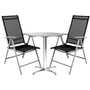 Bistro Sitzgarnitur Bistrogarnitur 3-teilig Silber/Anthrazit