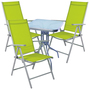 Bistro Sitzgarnitur Bistrogarnitur 4-teilig Silbergrau/Lime