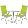 Bistro Sitzgarnitur Bistrogarnitur 3-teilig Silbergrau / Lime