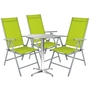 Bistro Sitzgarnitur Bistrogarnitur 4-teilig Silbergrau / Lime