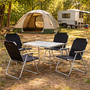 5-teiliges Campingm�bel Set Alu L70xB50xH59cm schwarz