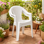 2x Outdoor Stapelstuhl Bistrostuhl Gartenstuhl Ischia Wei� Kunststoff 