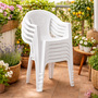 6x Outdoor Stapelstuhl Bistrostuhl Gartenstuhl Ischia Wei� Kunststoff 