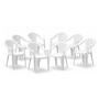 8x Outdoor Stapelstuhl Bistrostuhl Gartenstuhl Ischia Wei� Kunststoff 