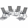 4 St�ck Garten Klappstuhl Aluminium - Textilen Silbergrau/Anthrazit