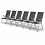 6 St�ck Garten Klappstuhl Aluminium - Textilen Silbergrau/Anthrazit