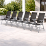 6 St�ck Garten Klappstuhl Aluminium - Textilen Silbergrau/Anthrazit