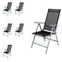 6 St�ck Garten Klappstuhl Aluminium - Textilen Silbergrau/Anthrazit