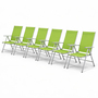 6 St�ck Garten Klappstuhl Aluminium - Textilen Silbergrau/Lime