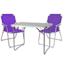 3-teiliges Campingm�bel Set Alu L70xB50xH59cm lila