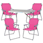 5-teiliges Campingm�bel Set Alu L70xB50xH59cm pink