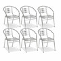 6 Stk. stabile Aluminium Bistrostuhl Stapelstuhl Gartenstuhl stapelbar