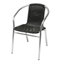 Stabiler Aluminuim / Polyrattan Bistrostuhl stapelbar Silber / Schwarz