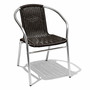 Stabiler Aluminuim / Polyrattan Bistrostuhl stapelbar Silber / Schwarz