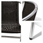 Stabiler Aluminuim / Polyrattan Bistrostuhl stapelbar Silber / Schwarz