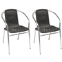 2 Stck Stabiler Aluminium / Polyrattan Bistrostuhl stapelbar 