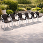 6 St�ck Stabiler Aluminium / Polyrattan Bistrostuhl stapelbar