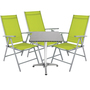 Bistrogarnitur 4-teilig Aluminium - Textilen / Lime