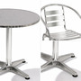 Bistrogarnitur 4-teilig Balkonset  Rund Aluminium - Edelstahl
