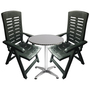 Bistro Sitzgarnitur Bistrogarnitur 3-teilig Silber/Gr�n