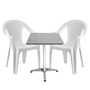 Bistrogarnitur 3-teilig Aluminium - Kunststoff Wei�