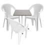 Bistrogarnitur 4-teilig Aluminium - Kunststoff Wei�