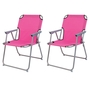 2 St�ck Campingstuhl Stoff Oxfort Metall Pink