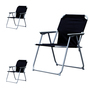 3 St�ck Campingstuhl Stoff Oxfort Metall Schwarz 