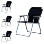 4 St�ck Campingstuhl Stoff Oxfort Metall Schwarz 