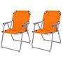 2 St�ck Campingstuhl Stoff Oxfort Metall Orange