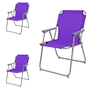 3 St�ck Campingstuhl Stoff Oxfort Metall Lila
