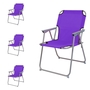 4 St�ck Campingstuhl Stoff Oxfort Metall Lila