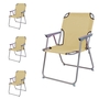 4 St�ck Campingstuhl Stoff Oxfort Metall Beige