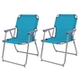 2 St�ck Campingstuhl Stoff Oxfort Metall Petrol