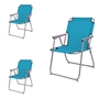 3 St�ck Campingstuhl Stoff Oxfort Metall Petrol