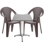 Bistrogarnitur 3-teilig Aluminium - Kunststoff Mokka