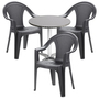 Bistrogarnitur 4-teilig Aluminium - Kunststoff Anthrazit
